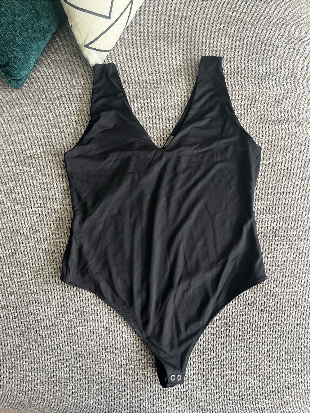 Second Skin Black V-Neck Bodysuit